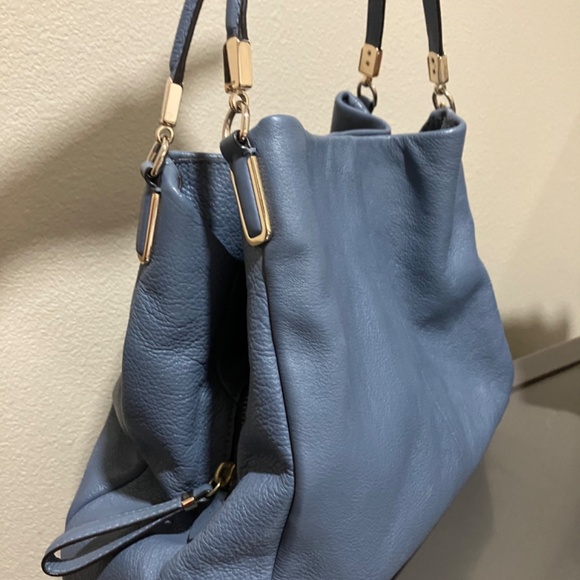 Cornflower Blue Coach Three-Compartment Handbag - Picture 7 of 10